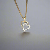 Heart to Heart Pendant  - GOld and diamonds  - DOyle Design Dublin